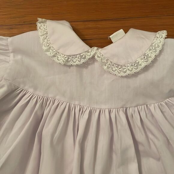 Bryan Vintage Pink Dress Infant Size 18 Months Made in USA Lace Trim - Picture 10 of 11